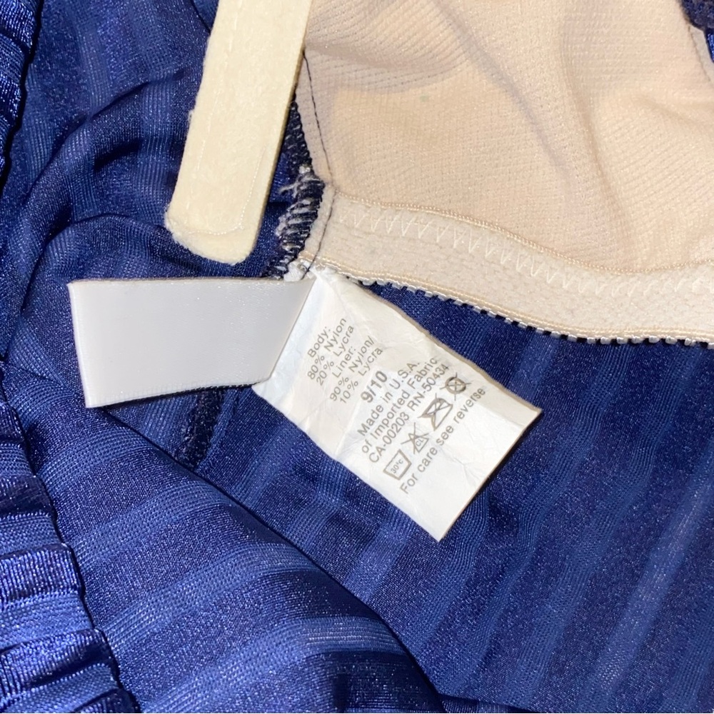 AUTH VTG Christian Dior Monogram Logo Ribbed Halter Strapless One Piece Swimsuit - Picture 8 of 16